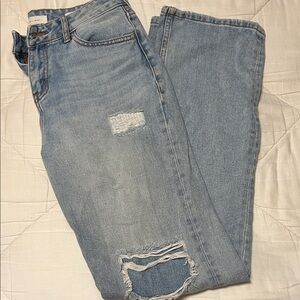 Women's Light Blue Straight Leg Jeans
